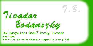 tivadar bodanszky business card